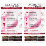 L'Oreal Paris Excellence Creme Permanent Hair Color, 4RM Dark Mahogany Red, 100 percent Gray Coverage Hair Dye, Pack of 2