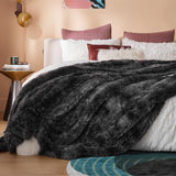 Bedsure Soft Tie Dye Black King Size Blanket for Bed, Fluffy Fuzzy Large King Blanket for Winter, Cozy Plush Sherpa Fleece Faux Fur Blanket, Thick Warm Christmas Blanket Gifts for Women, Men, 108x90