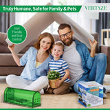 Vertaze Humane Mouse Traps Indoor for Home | Catch and Release Reusable No Kill Multiuse Live Mouse Traps for Indoor/Outdoor Use | Safe for Family and Pets Easy Set (4 Pack)