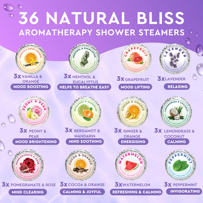 Cleverfy Shower Steamers Aromatherapy - 36 Pack of Shower Bombs with Essential Oils. Self Care Christmas Gifts for Women and Stocking Stuffers for Adults and Teens. Signature Set