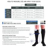 Truform Compression Socks, 15-20 mmHg, Men's Dress Socks, Knee High Over Calf Length, Black, X-Large