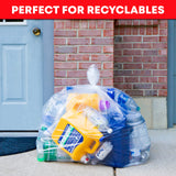 95-96 Gallon Trash Bags, (Value Pack 50 Bags w/Ties) Extra Large Heavy Duty Clear Plastic Recycling Trash Bags, 90 Gallon, 95 Gallon, 96 Gallon, 100 Gallon (Clear)