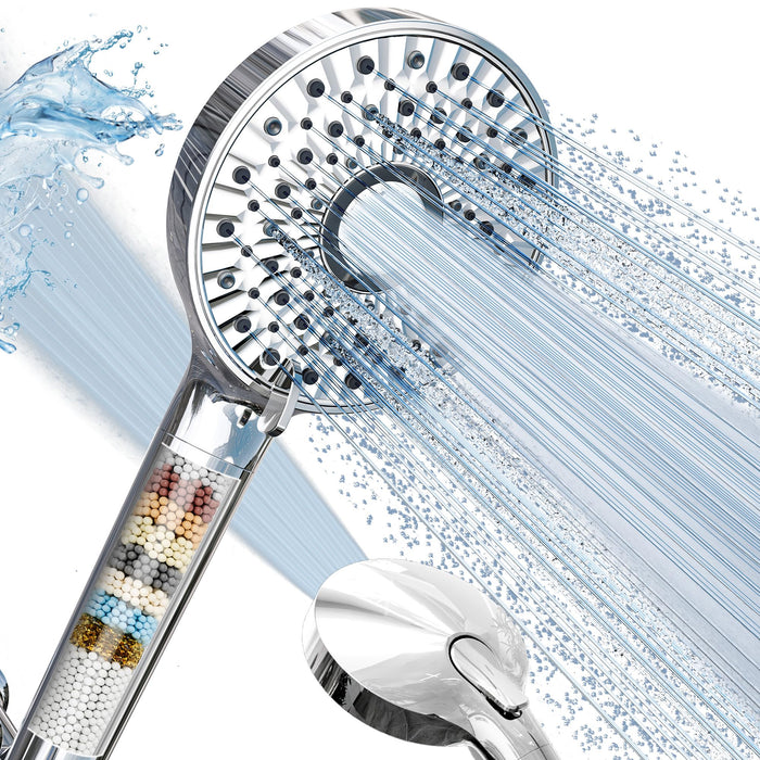 Magichome Filtered Shower Head w/Handheld,Detachable Chrome&Stainless Hose