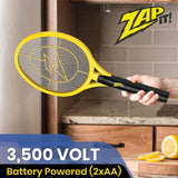 Mini Zap It Bug Zapper Battery Powered (2xAA Included) Bug Zapper Racket, 3,500 Volt, 2 Pack