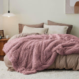 Bedsure Soft Dusty Pink Twin Blanket for Bed, Fluffy Fuzzy Blankets Twin Size for Couch, Sofa, Cozy Plush Sherpa Fleece Faux Fur Blanket, Thick Warm Christmas Blanket Gifts for Women, Men, 60x80