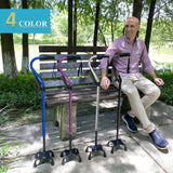 AOHHL Quad Walking Cane Foldable Adjustable Portable Stick Men & Women and Seniors - Lightweight & Sturdy with 4-Pronged Base for Extra Stability Balance,Self Standing Gifts for mom Dad (blue2)