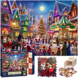 Advent Puzzle Calendar 2024 for Kids and Adults, 24 Days Christmas Countdown Calendars, Christmas Gift for Boys Girls,1008 Pieces Christmas Puzzle in 24 Boxes, Christmas Celebration(27.56 x 19.68 Inch)