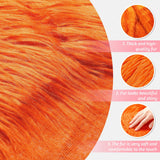 Faux Fur Fabric Christmas Fluffy Fuzzy Craft Shaggy Synthetic Plush Patch Sewing Fur Cuts for DIY Halloween Winter Costume Gnome Beard Miniature Dolls Costume Rugs Mats (Orange,60 x 18 Inch)