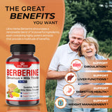 ULTRA HERBS Premium Berberine 12,200MG with Cinnamon, Milk Thistle *USA Made & Test* Promotes Liver Function, Gut Health, Immunity (150 Count (Pack of 1))