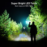 Flashlight Rechargeable,2000L High Lumens Flashlight,Super Bright Small LED Flash Light-Zoomable,Adjustable Brightness,Long Lasting for Camping,Outdoors,Christmas Gifts Men&Women-Blue