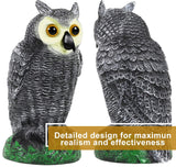 Galashield Owl Decoy | Plastic Owls to Scare Birds Away | Owl Statue for Garden & Outdoors - Pack of 3