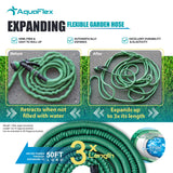 AQUAFLEX 50ft Super Light Weight Expandable Garden Hose, Water Hose with 9 Function Nozzle