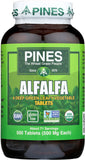 Pines Organic Alfalfa, 500 Count Tablets