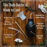 Dr. Killigan's The Insect Buster - Bulb Duster, Sprayer, Applicator, Dispenser for Diatomaceous Earth and Other Powders - a Non-Toxic, Natural and Safe Tool - Small (8oz)