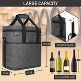 OPUX 6 Bottle Carrier Tote | Insulated Padded Wine Cooler Bag for Travel. Picnic, BYOB | Portable Leakproof Wine Tote Bag for Dinner, Party, Christmas, Wine Gift for Women, Men (Charcoal Gray)