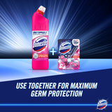 DOMESTOS Pink Power Thick Bleach eliminates 99.9% of bacteria and viruses disinfectant to prevent the build-up of limescale for up to 3x longer 750 ml