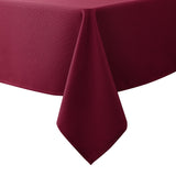 Biscaynebay Textured Fabric Christmas Rectangle Table Cloth 52x70 Inches, Burgundy Water Resistant Tablecloths for Dining, Kitchen, Wedding, Parties etc. Machine Washable