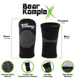 Bear KompleX Compression Knee Sleeves Pair - Comfort, Effective Knee Support for Workouts, Running, Squats, Lunges & Lifting - 5mm & 7mm Thick - For Men & Women