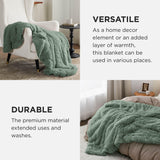 Bedsure Soft Sage Green Throw Blanket for Couch, Fluffy Fuzzy Blankets & Throws for Bed, Sofa, Cozy Plush Sherpa Fleece Faux Fur Blanket, Thick Warm Christmas Blanket Gifts for Women, Men, 50x60