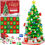 Advent Calendar 2024 for Kids Adults Teens, 24 Days STEM Christmas Tree Building Blocks Christmas Countdown Calendar Gift Box with Christmas Tree Santa Bricks Toys Set for Boys Girls Women Men Age 6+