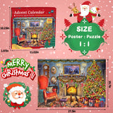 Puzzle Advent Calendar 2024 Christmas Jigsaw Puzzles - Festive Fireplace 1008 Pieces Jigsaw Puzzle 24 Days Christmas Countdown Advent Calendar Puzzle for Adults and Kids Countdown to Christmas Puzzles Gift