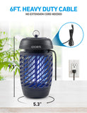 Coby Bug Zapper for Outdoor & Indoor, 10W, Covers 800 Sq. Feet, Non-Toxic, Chemical-Free, Black (CBZ1J6)