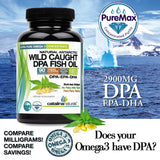 Wild Caught Omega-3 DPA Fish Oil - 2900 mg with DPA, EPA & DHA - 90 SoftGels – Triple Strength Burp-Free