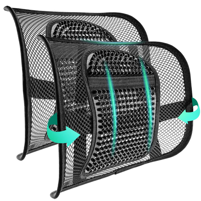 Samyoung 2 Pack Mesh Back Lumbar Support, Back Support Seat Cushion with Breathable Mesh for Office Chairs Car 12” x 16”