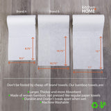 Kitchen + Home Paper Towel Alternative – Heavy Duty Washable Reusable Rayon Towels Made From Bamboo - One roll replaces 6 months of towels! 2 Pack