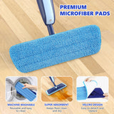 Microfiber Wet Spray Mops for Hardwood Floor Cleaning, Dry Wet Dust Wood Floor Mop with 4 Reusable Washable Mop Pads Refills Fit for Swiffer Power Mop, Flat Floor Mop for Laminate Ceramic Vinyl Tile