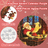 Puzzle Advent Calendar 2024, Santa's Workshop 1008 Pieces Jigsaw Puzzles, 24 Days Countdown Calendars for Kids, Home Decoration Christmas Advent Calendars Game Puzzles for adults