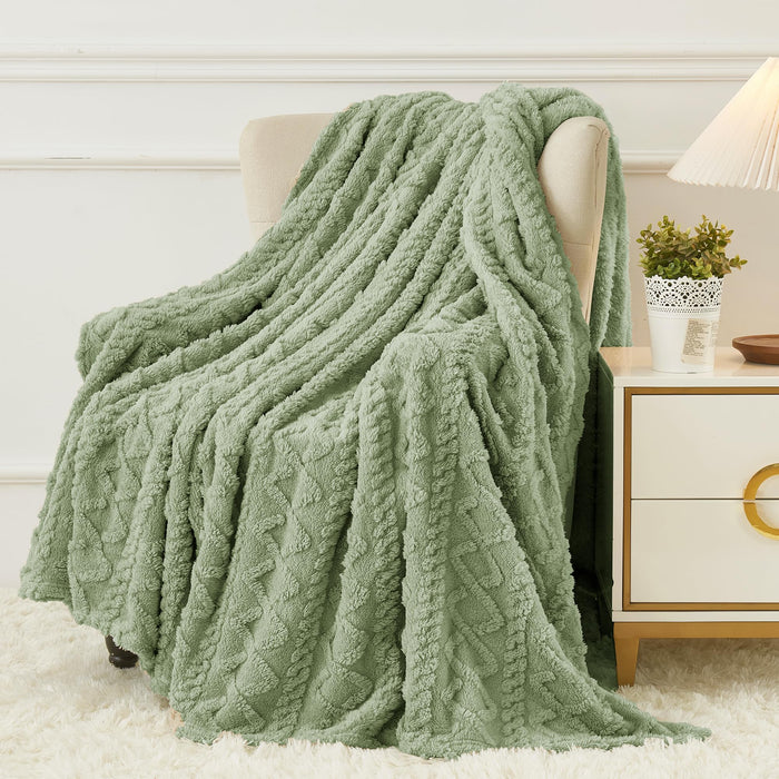 Aganear Fleece Throw Blanket - Cozy Soft Lightweight Fuzzy Throw Blanket for Women Portable Throw Blankets for Couch, Warm Present for Birthday, Christmas, Halloween, Housewarming(50"x60", Sage Green)