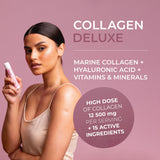 Swedish Collagen - 12500mg Collagen Deluxe 25ml I Hydrolyzed Marine Collagen Peptides (Type I & III) I Hyaluronic Acid, Biotin, Vitamin C I Sugar Free - 30 Shots per Box