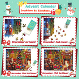 Wowok Advent Calendar 2024 Christmas Jigsaw Puzzles- Christmas by The Fireplace Holiday Puzzles for Adults Kids, 24 Parts 1008 Pieces Jigsaw Puzzles Gift for Countdown to Christmas