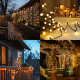 BrizLabs String Lights Warm White, 65.6ft 200 LED String Lights with Remote, 8 Modes Christmas Globe Lights, Dimmable Xmas Tree Ball Lights Outdoor Mini Globe Light for Christmas Tree Home Party Patio