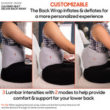 Calming Heat Back Wrap by Sharper Image- Cordless Electric Back Heating Pad, Inflatable Lumbar, Soothing Heat & Vibration- 27 Settings 3 Heat, 9 Vibration, 3 Lumbar Includes Portable Power Pack