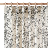 jinchan Pinch Pleated Curtains Floral Linen Curtains for Living Room 108 Inches Long Black Peony Flower Printed Curtains Rod Pocket Back Tab Farmhouse Pinch Pleat Drapes with Hooks Set 2 Panels