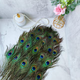 THARAHT 60pcs Peacock Feather Natural in Bulk 10-12 inch 25-30cm for Craft Vase Wedding Home Party Christmas Day Decoration Peacock Feathers