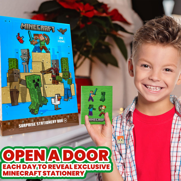 Minecraft Advent Calendar 2024 for Kids and Teenagers – Unique Boys Advent Calendar (Blue/Green)