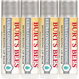 Burt's Bees Lip Balm Stocking Stuffers, Moisturizing Lip Care Christmas Gifts for All Day Hydration, Ultra Conditioning with Shea, Cocoa & Kokum Butter, 100% Natural (4-Pack)