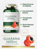 Guarana Extract Capsules | 1600mg | 200 Count | Non-GMO, Gluten Free Extract | Naturally Occurring Caffeine | by Carlyle