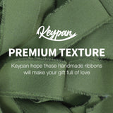 Keypan Hunter Green Ribbon 1-1/2 x 15 Yards Handmade Cotton Frayed Fringe Fabric Ribbons for Crafts Flower Bouquets Wedding Christmas Tree Home DIY Decor