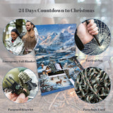 Survival Kit Advent Calendar for Men - Survival Tools Advent Calendar for Adult Teen 24 Days Christmas Countdown - 2024 Xmas Holiday Surprise Gift for Outdoor Enthusiasts