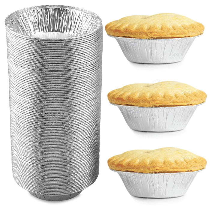 Spare Essentials (120 Pack) 5" Aluminum Pie Pans 5 Inch, Mini Pie Tins Disposable, 5 Inch Aluminum Foil Pie - Individual Pie Pans perfect for Baking, Storing & Reheating Pot Pies Small Pie Tins