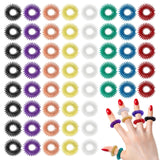 YUQILIN 100PCS Acupressure Rings Spiky Sensory Fidgets Rings, Finger Massage Ring for Stress Relief Gifts Acupuncture Ring Set for Kids Women Men, Anxiety Relief Toys Stress Reducer Massager 8 Colors