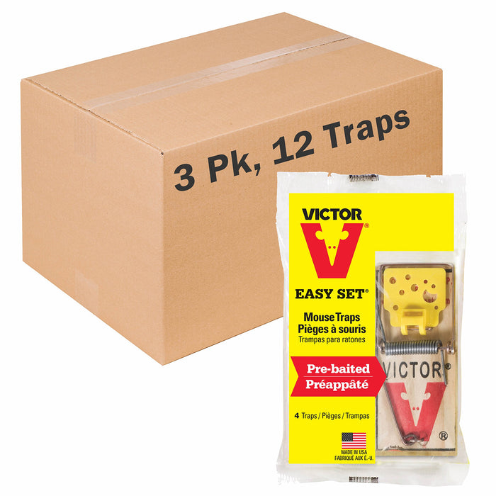 VICTOR 12x Easy Set Mouse Trap Wide Pedal Rodent Snap Trap Trigger Plate