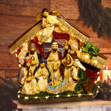 Bozidol LED Nativity Set Decoration - Religious Manger Nativity Advent Scene 4.1" Home Atmosphere Table Resin Decoration Indoor Kids