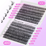 Pawotence Lash Extension Kit DIY 280pcs Lash Clusters Eyelash Extension Kit, 9-16mm Mix 30D 40D Curl Individual Lashes Kit with Lash Bond and Seal Lash Tweezers for Self Use(30D&40D-0.07D-9-16MIX KIT)