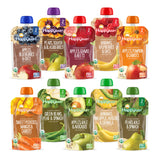 Happy Baby Organics Stage 2 Baby Food Pouches, Gluten Free, Vegan & Healthy Snack, Clearly Crafted Fruit & Veggie Puree, Fruit & Veggie Variety Pack, 4 Ounces (Pack of 10) Amazon Exclusive