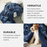 Bedsure Soft Tie Dye Navy Throw Blanket for Couch, Fluffy Fuzzy Blankets & Throws for Bed, Sofa, Cozy Plush Sherpa Fleece Faux Fur Blanket, Thick Warm Christmas Blanket Gifts for Women, Men, 50x60